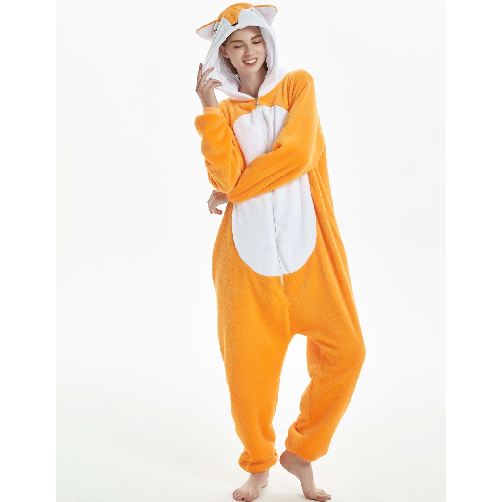 Kigurumi Fox Onesie Women Pajamas Jumpsuit Adults Sleepwear Onepiece Cosplay Shopee Philippines