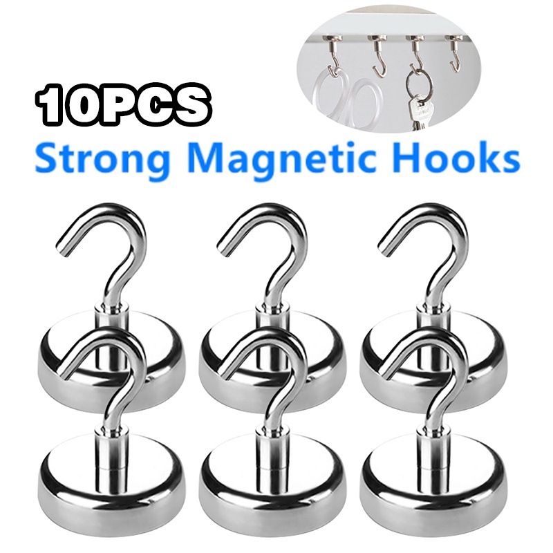 10pcs E12/E14 Strong Magnetic Hooks Heavy Duty Wall Hook for Kitchen ...