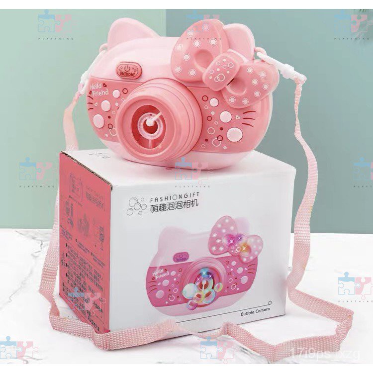HELLO KITTY BUBBLE CAMERA WITH LIGHTS AND SOUNDS BUBBLE BLOWER BUBBLES MAKER MACHINE TOY TOYS