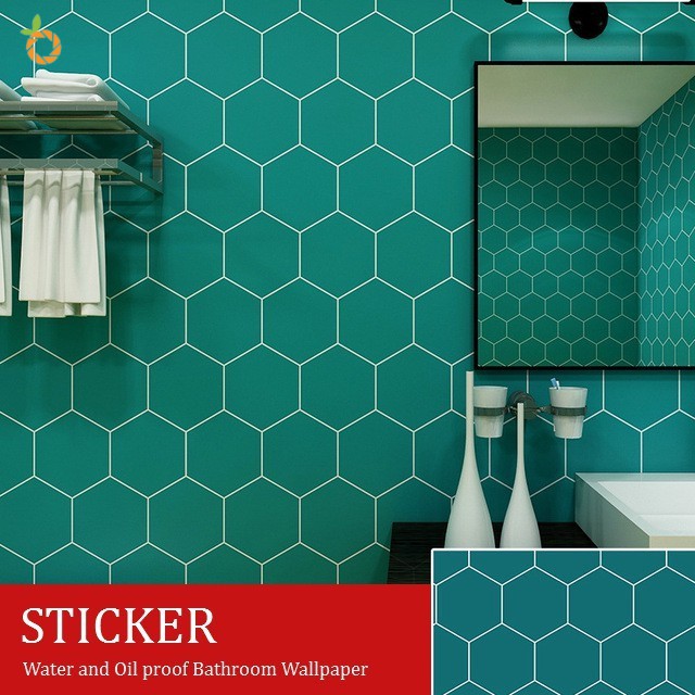 Bathroom waterproof wall sticker PVC self adhesive wallpaper toilet