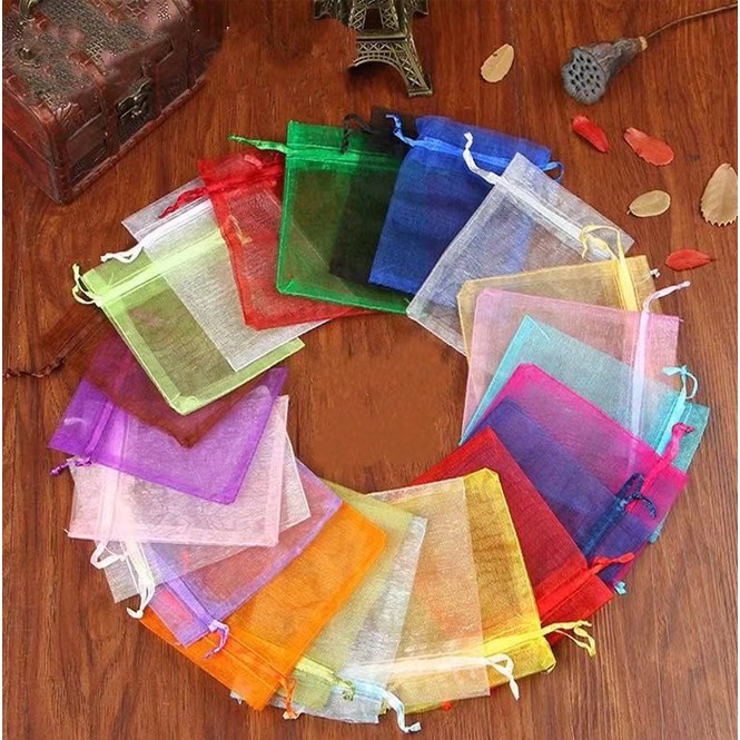 5pcs Drawstring Mesh Pouch Small SizeCandy Jewelry WeddingParty Gift ...