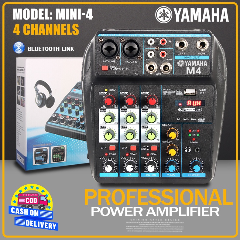 YAMAHA M4 Professional Audio Mixer 4 na channel na stereo output PC