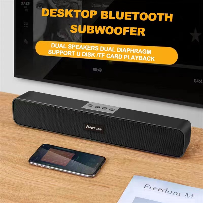 Desktop Sound Bar Wireless Bluetooth Speaker Subwoofer Home Outdoor ...