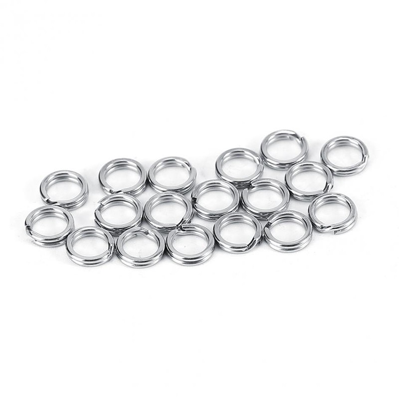 50pcs/lot Stainless Steel Fishing Split Rings Solid Rings Connectors ...