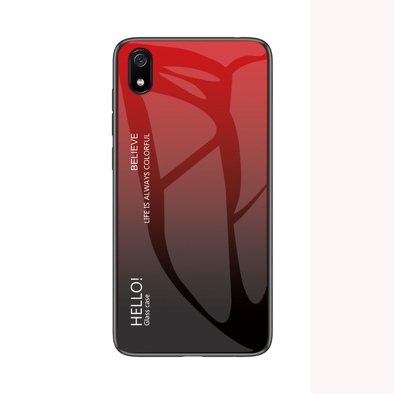 Redmi 7A Case Gradient Tempered Glass Phone Case Xiaomi Redmi 7A Note A  Redmi7A Casing Back Cover