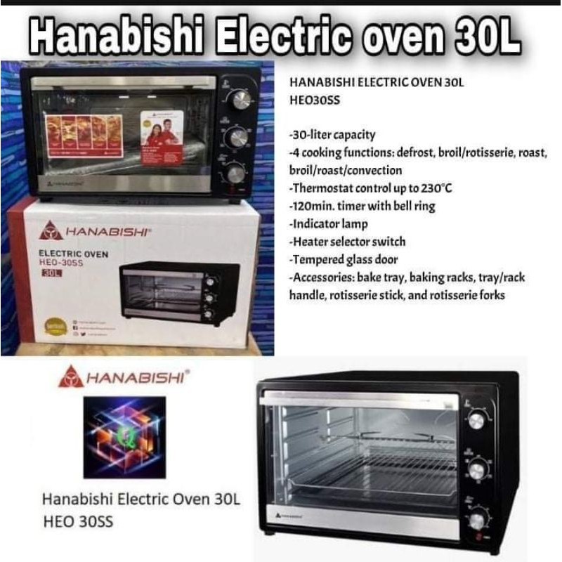 ONSALE Hanabishi Electric Oven 30liters Good quality HEO30SS Shopee