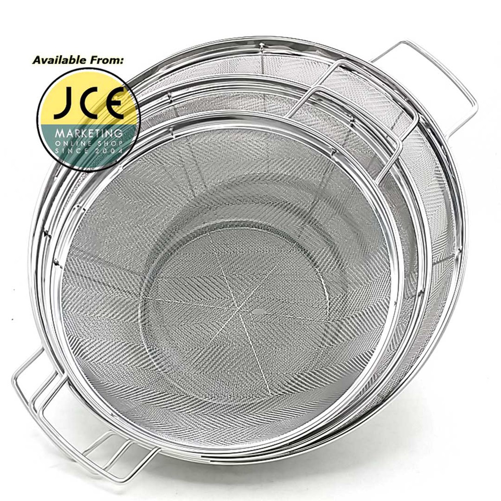 Stainless Mesh Colander Strainer with Handle Wire Support Net Basket ...