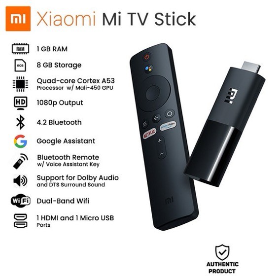 Xiaomi Mi TV Dongle Stick Ultra HD with Support 5.1 Surround Sound and ...