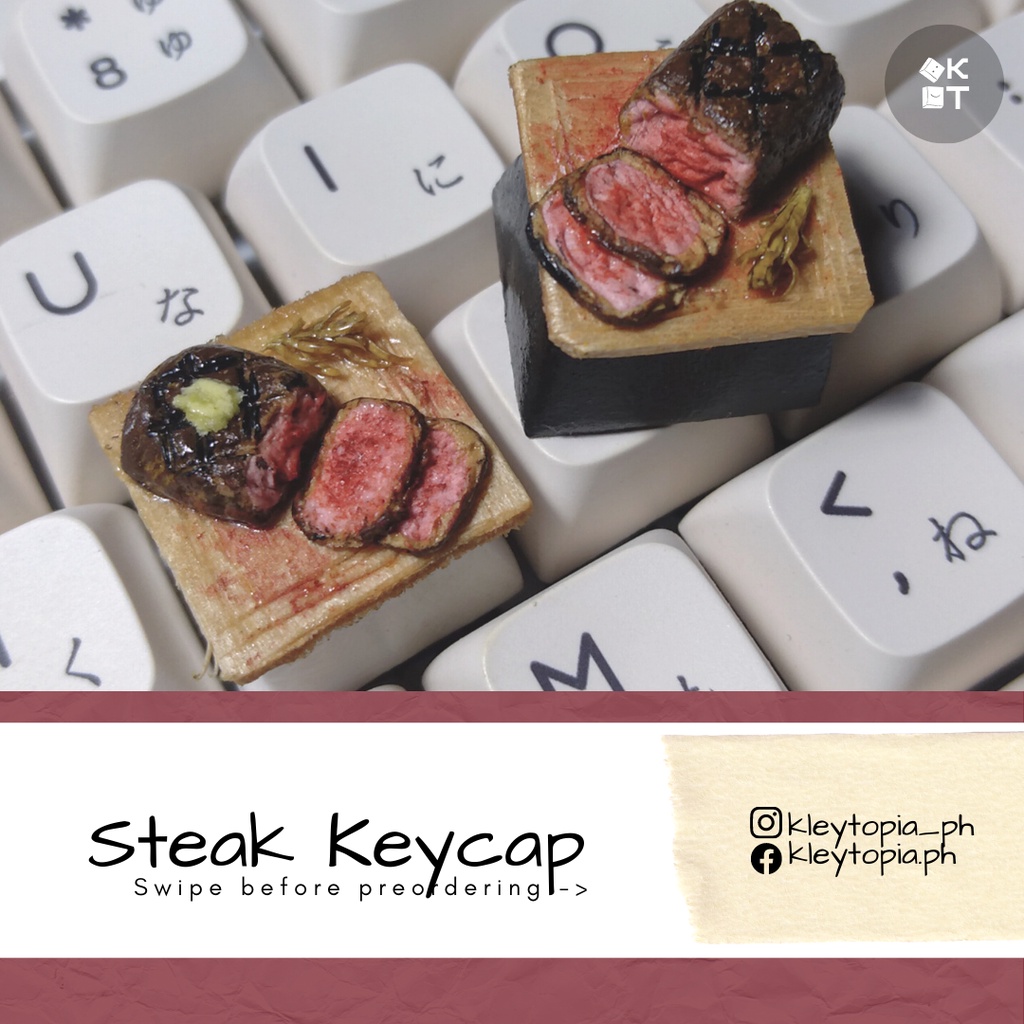 STEAK | Handmade Custom Artisan Keycap | For Mechanical Keyboard ...