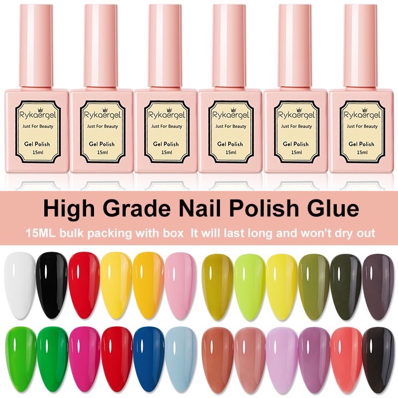 COD NEW clour 15ML UV Glue Nail Polish do# C046~C090 Matte Glossy ...