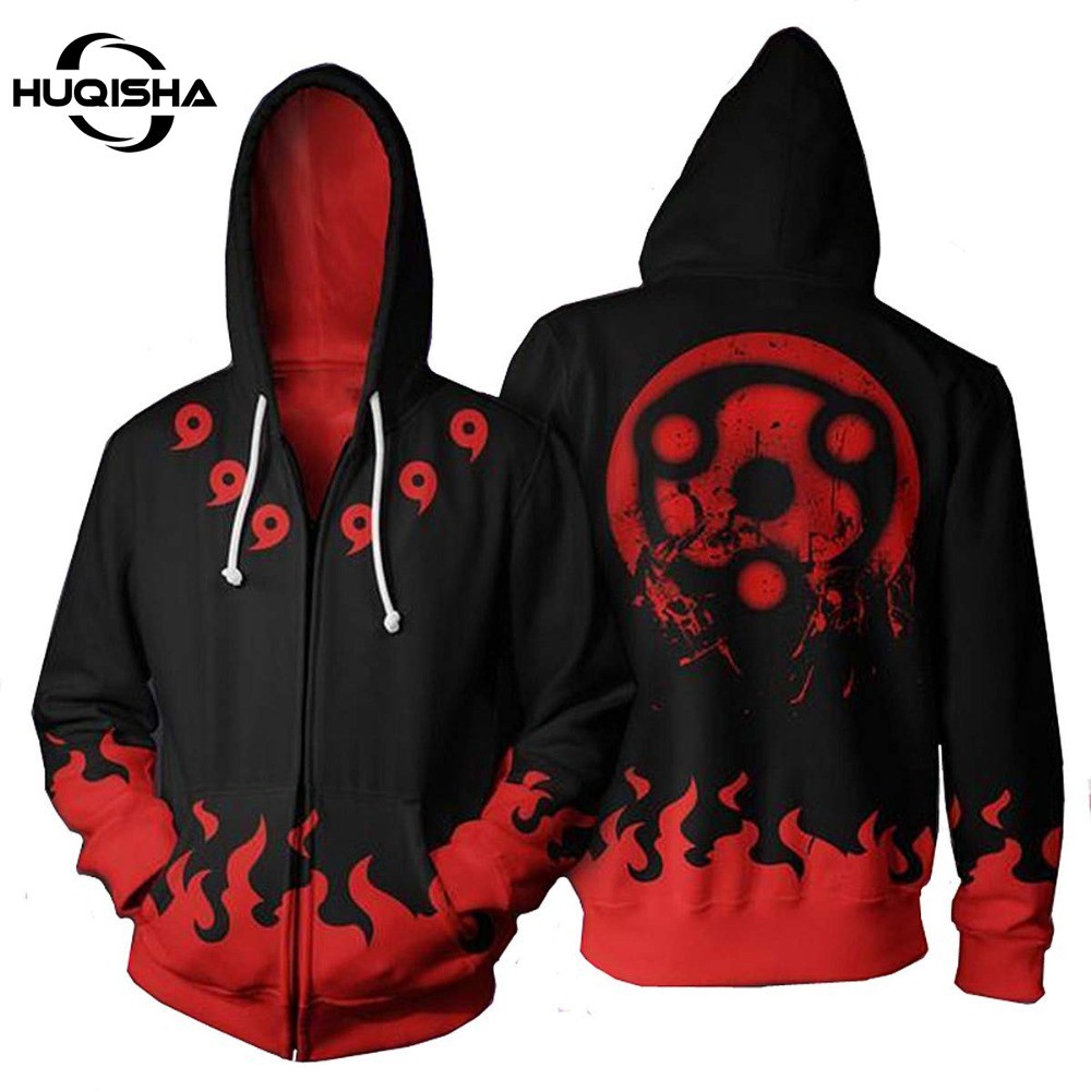 Anime Naruto Red Cloud Cosplay Jackets Men Hoodies Sweatshirts Uzumaki