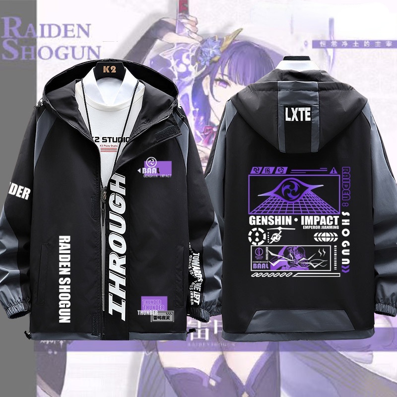 Genshin Impact Baal Raiden Shogun Long Sleeve Custom Jacket Coat ...