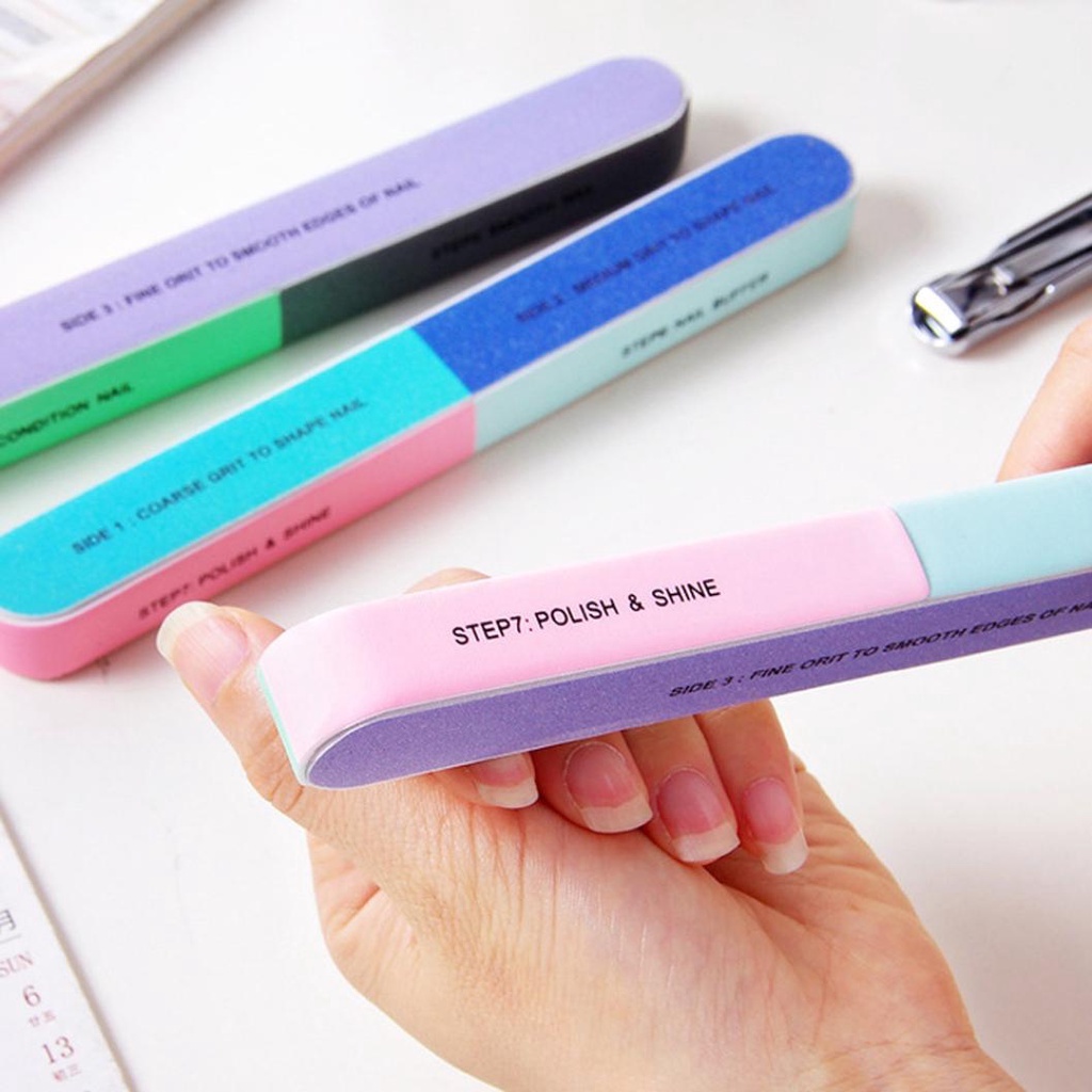 1 PCS Six-sided Polishing File Nail Tool Creative Printing Nail File ...