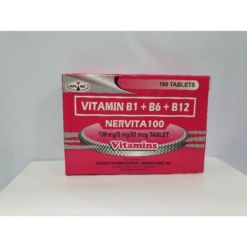 Vitamin B1 B6 B12 Nervita 100 | Shopee Philippines