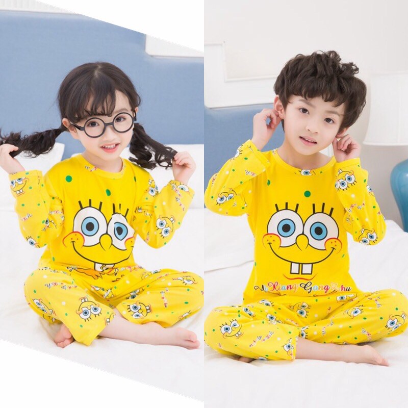 Popular Terno Pajama Spongebob Sleepwear for Kids(boy/girl) | Shopee ...