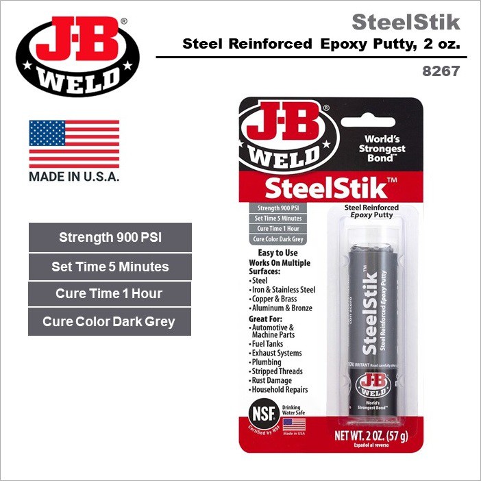 JB WELD / JB Weld SteelStik Epoxy Putty Stick, 2 oz. 8267 Shopee