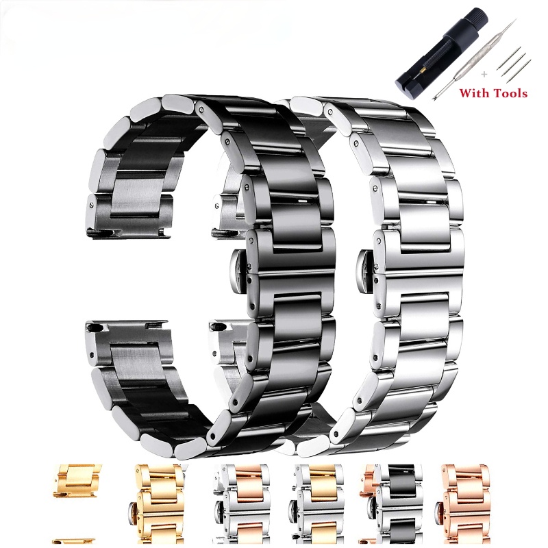 Solid Stainless Steel Watch Bracelets Replacement Watch Band Polished