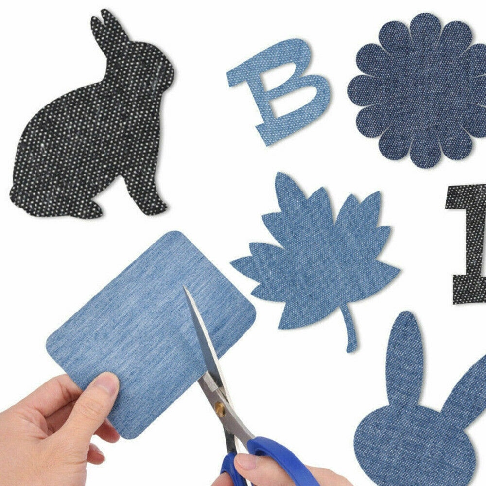20PCS Fashion DIY Iron on Denim Fabric Patches Clothing Jeans Repair ...