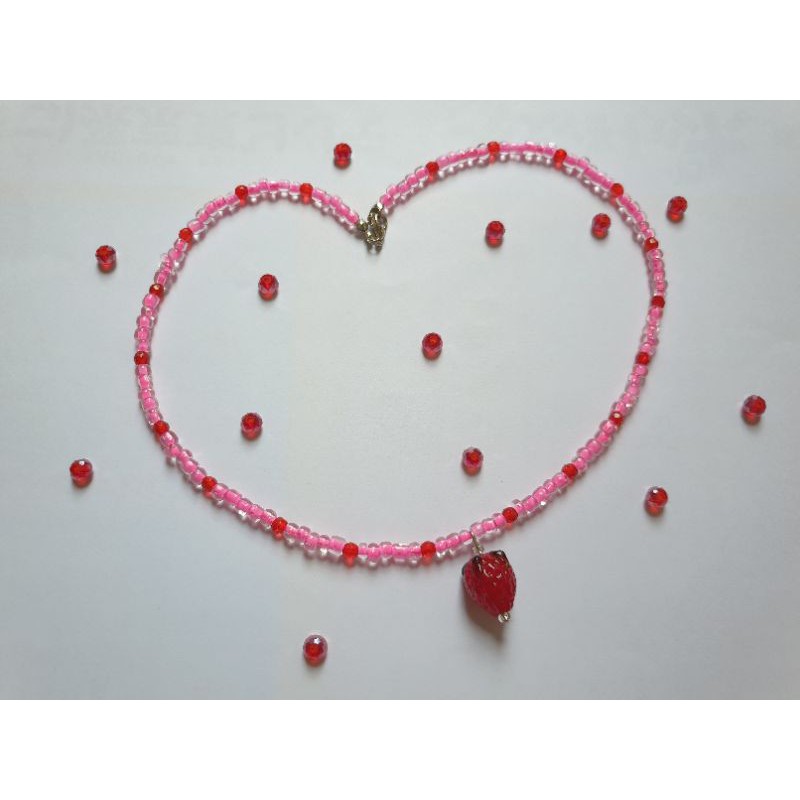 Strawberry deals beaded necklace