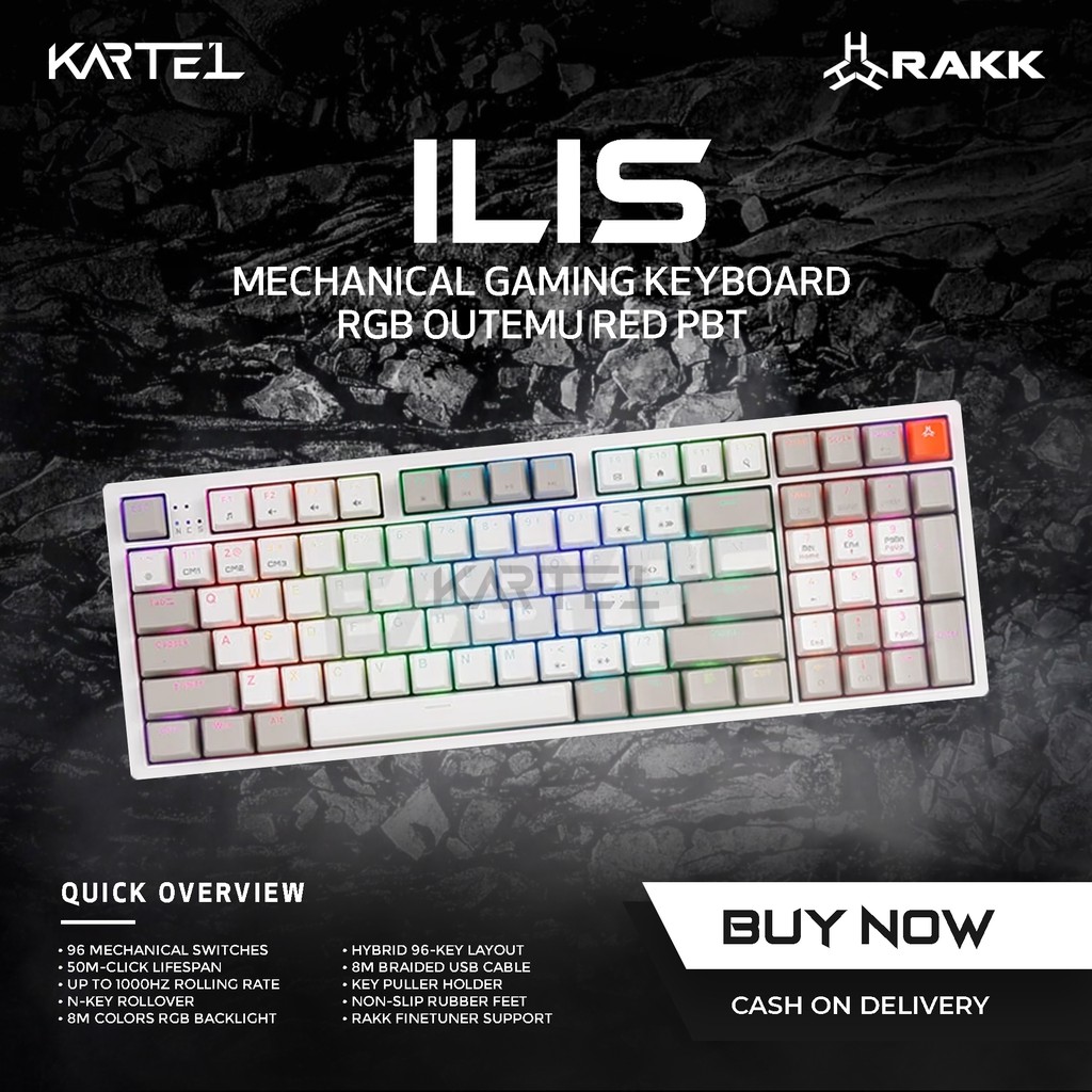 RAKK Ilis PBT Premium Mechanical Keyboard (Outemu Red) | Shopee Philippines