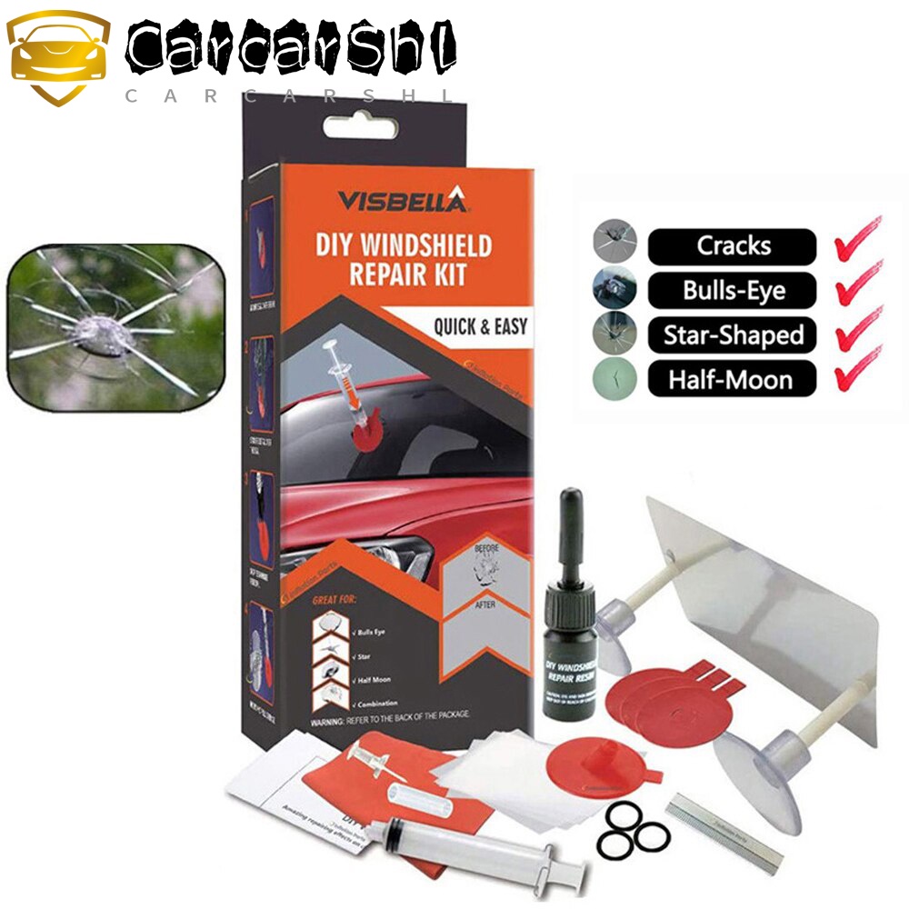 Visbella Windshield Repair Tool Kit Car Window Glass Crack Scratch