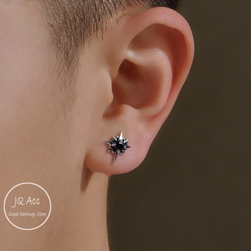 Black Stud Earings for Men Hexagram Star Hikaw Earings for Women Piercing Earrings Hypoallergenic Accessories Jewelry Shopee Philippines