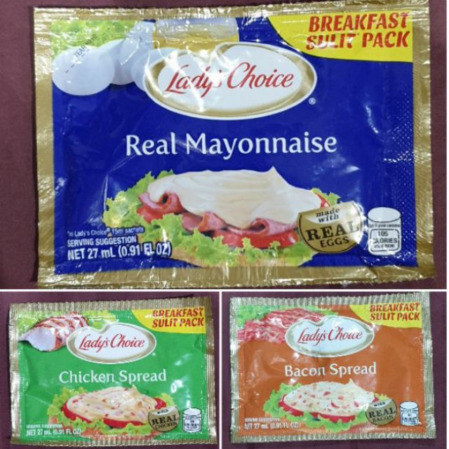 Lady's Choice Mayonnaise / Chicken / Bacon Spread Breakfast Sulit Pack ...