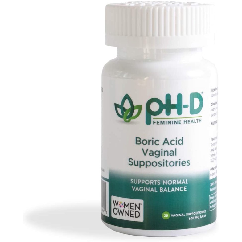 Ph D Feminine Health 600 Mg Boric Acid Vaginal Suppositories 36 Count Shopee Philippines