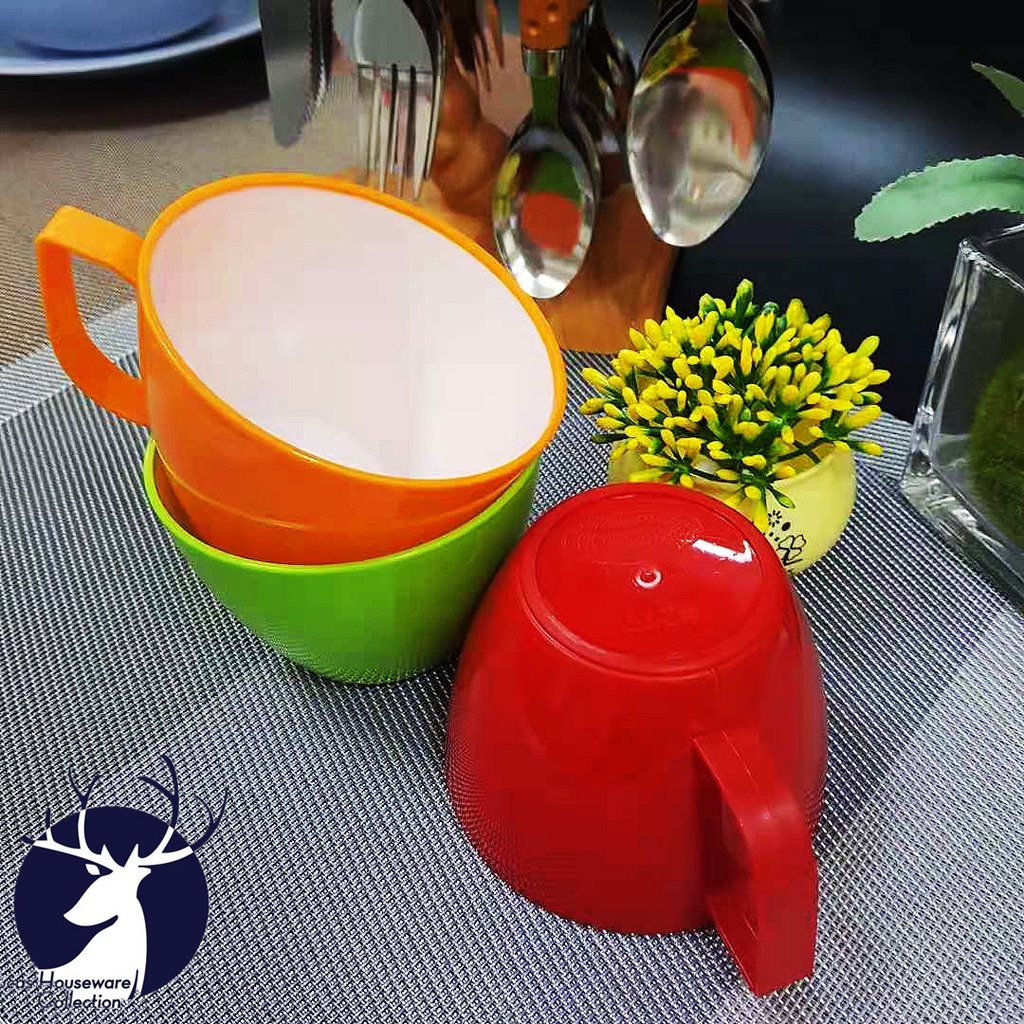PLASTIC RICE CUP DRINKING MUGS TWO TONE COLOR PLASTIC CUP REUSABLE ...