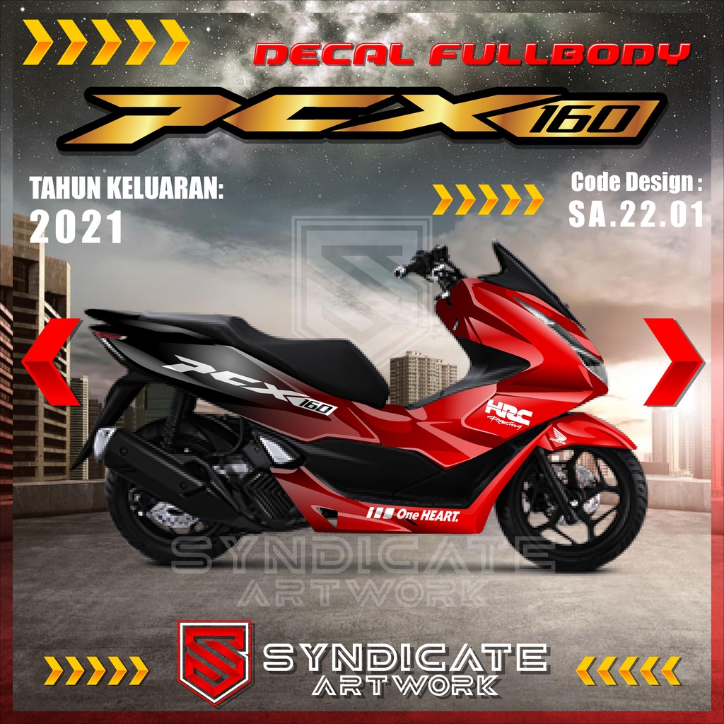 Decal Sticker Honda Pcx160 New 2021 2022 Sticker Full Body Design ...