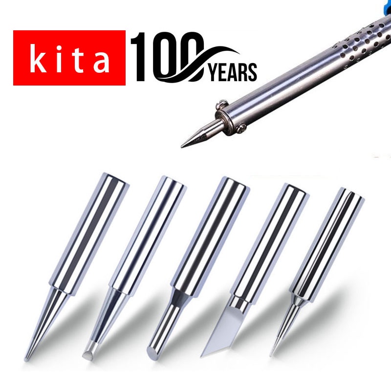 5-Pack 40W Replacement Soldering Iron Tips – Lead-Free Pre-Tinned Copper Tips With Iron/Nickel/Chromium Coating