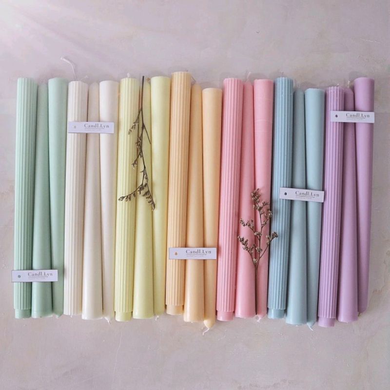 Colorful Pastel Classic Candle Tapers by Candl.Lyn Scented Candles