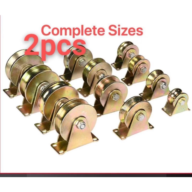 1 pair 2 inches 3 inches 4 inches V Groove gate roller wheel Sliding