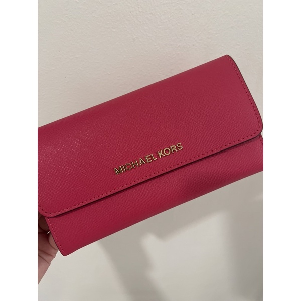 Authentic Michael Kors Jet Set Travel Large Carryall Leather Wallet |  Shopee Philippines