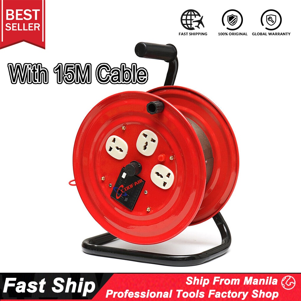 15M 30M 50M Heavy Duty Cable Reel Extension Wire 15/30/50 Meters Power