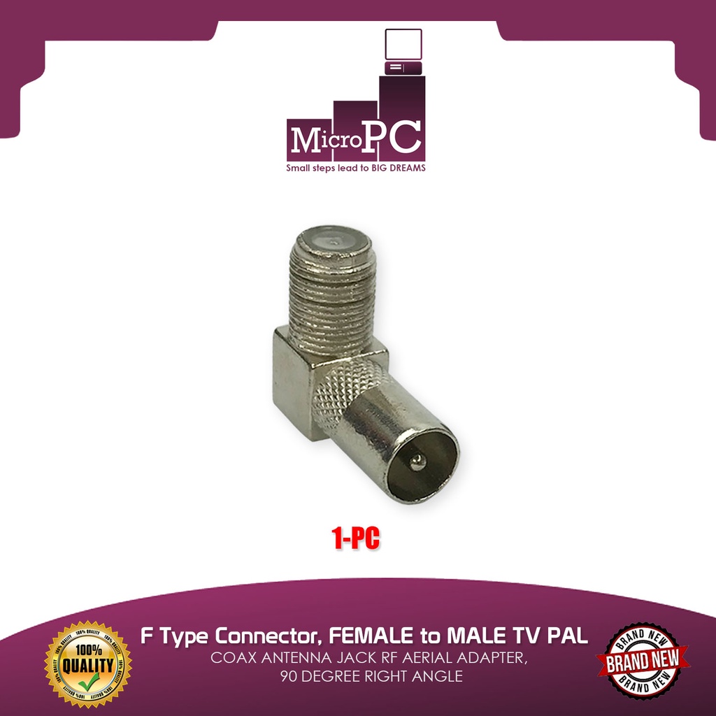 F Type Connector Female To Male Tv Pal Coax Antenna Jack Rf Aerial