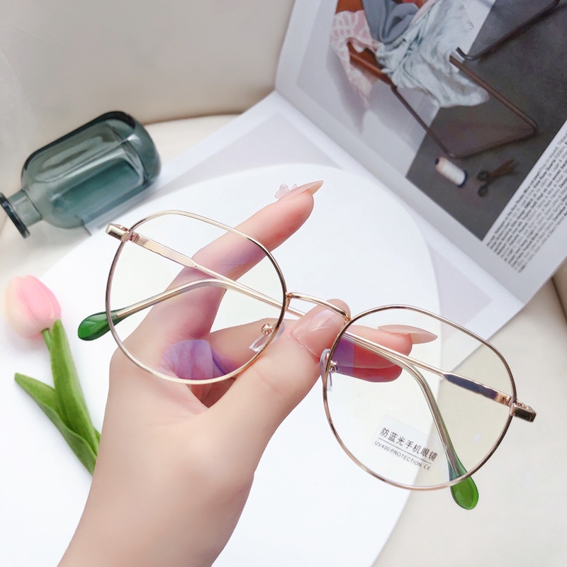 Replaceable Lens Anti Radiation Eyeglass Women S New Fashion Retro Metal Glasses Korean Large