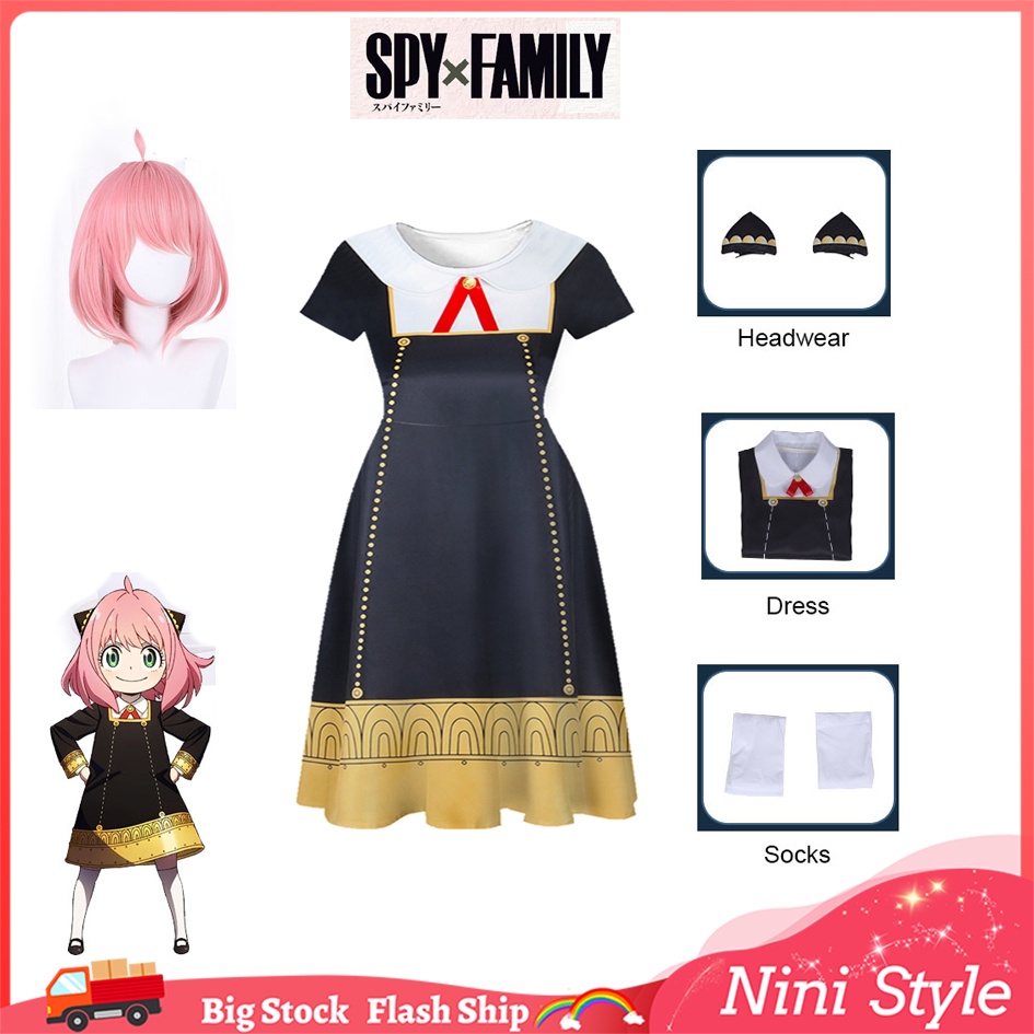Kids Girls Anime Spy X Family Cosplay Anya Forger Cosplay Costume Wig ...