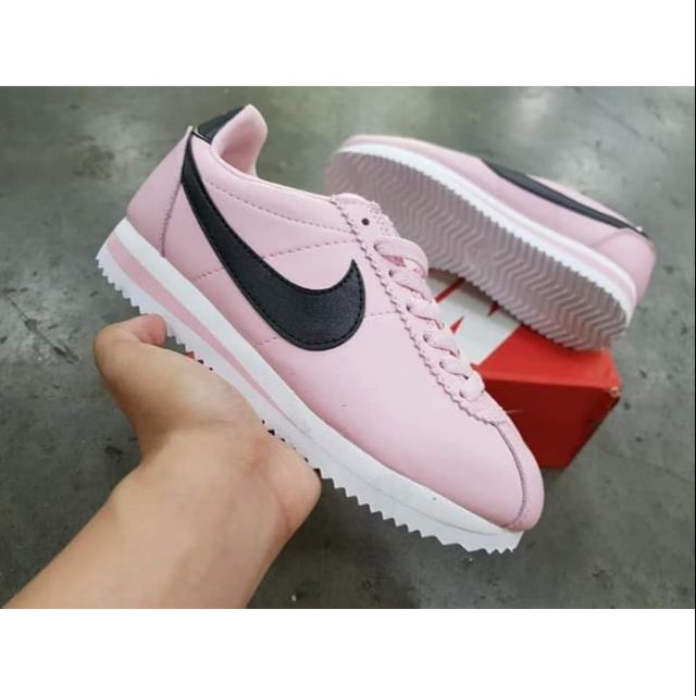 Nike cortez black and pink hotsell