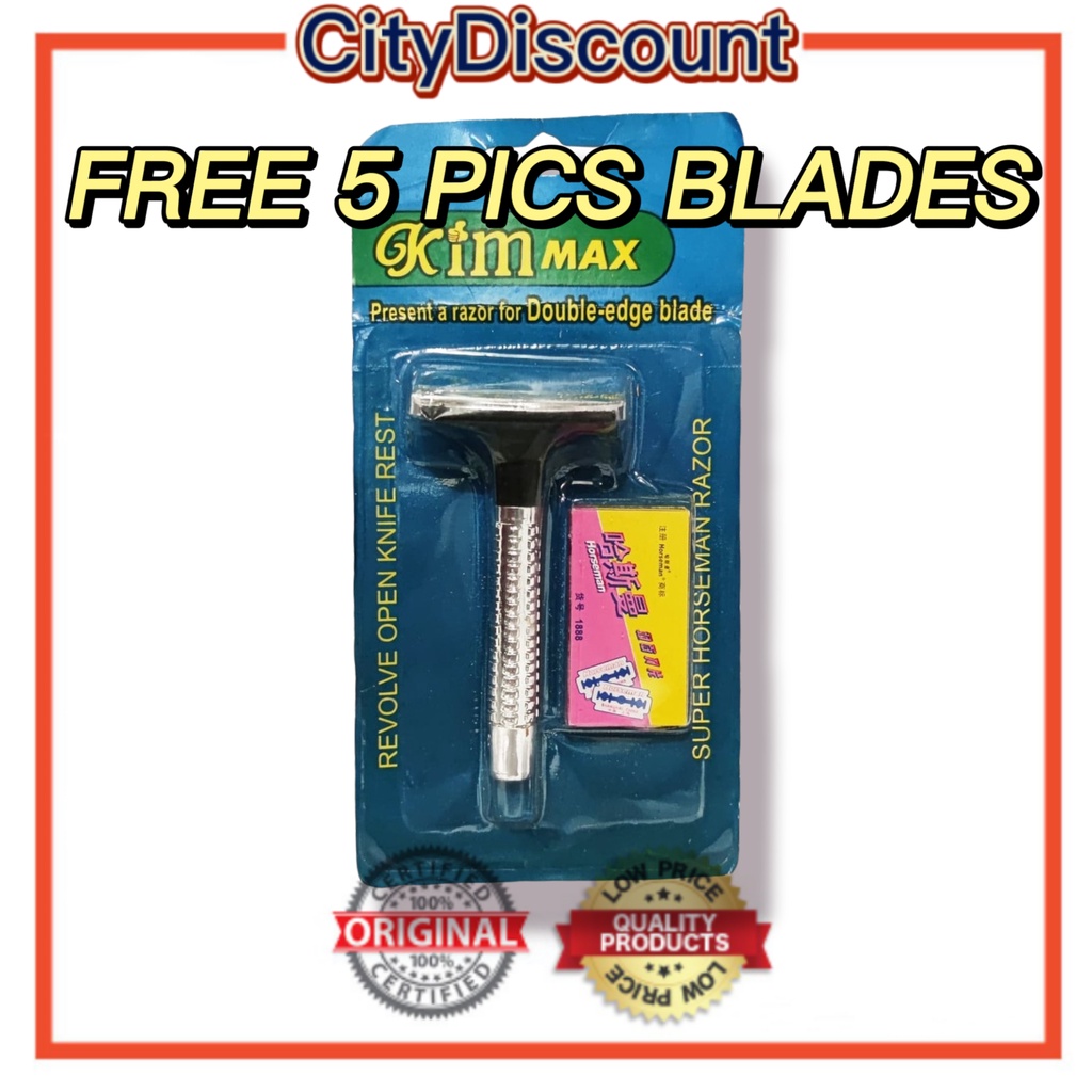 1pc Safety Razor with 5pcs Razor Blades Shaver Reusable Shaving tools ...