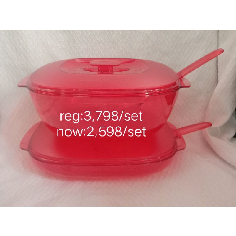 tupperware red crystalline collections set(2pcs) | Shopee Philippines