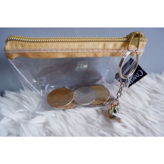 Mini Transparent coin purse with zipper made with thick plastic