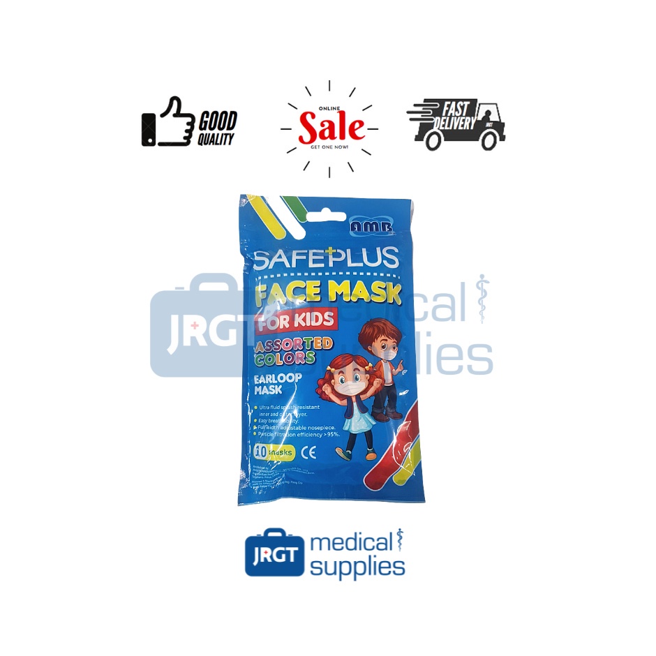 SafePlus Face Mask for Kids 1 Pack - 10pcs (Assorted Colors) | Shopee ...