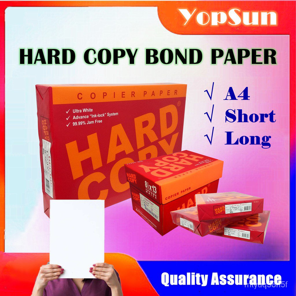 Inshard Copy Bond Paper Short A4 Long 70gsm Sub20 School Office Supplies 500 Sheets Copy Paper 9512