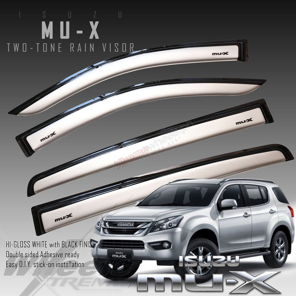 Isuzu Mux 2014 to2024 Window Visor 2tone Black Silver with Mux logo 3D ...