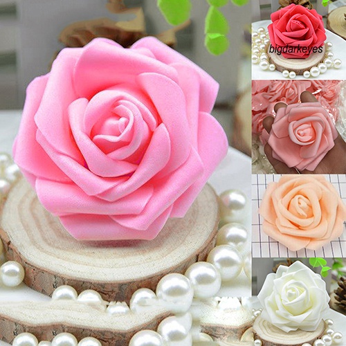 BIG-50Pcs Artificial Flowers Wedding Bride Bouquet Party Decor Foam ...