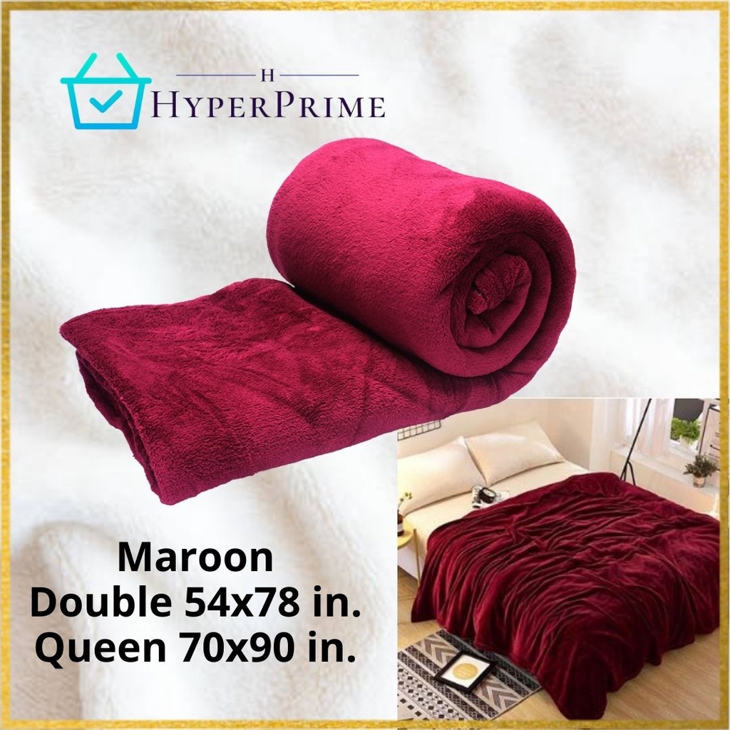 Micro Plush Coral Fleece Blanket Double Size Shopee Philippines
