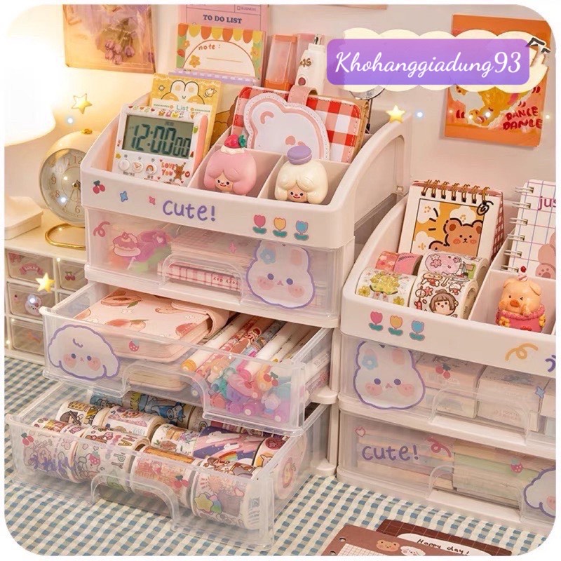 4-storey Plastic Desktop Cosmetic Shelf With Sticker Sturdy Multi ...