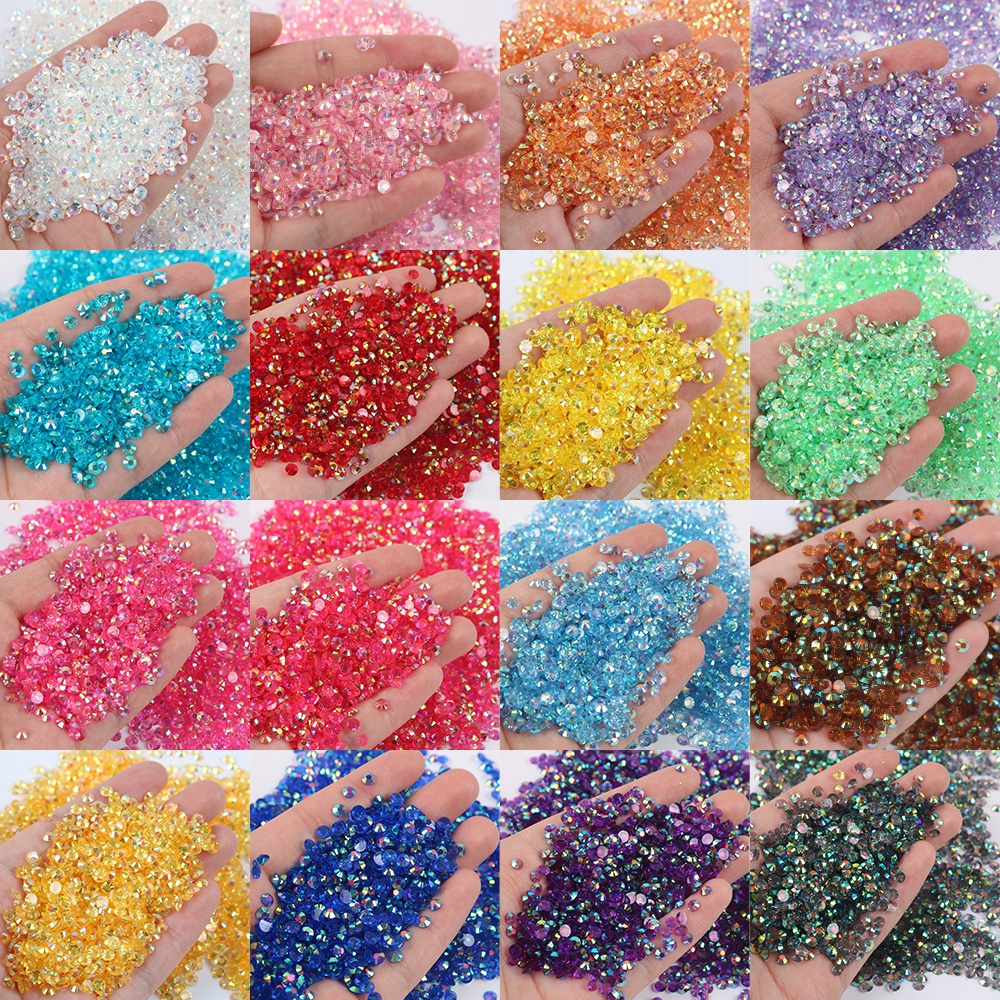 6mm SS30 Big Pack Resin Rhinestones Jelly Bottom Flat Back Jelly AB ...