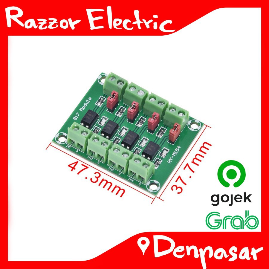 Pc817 4Ch Optocoupler Isolation Board for PLC Arduino Raspberry Pi ...